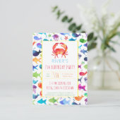 Onder het Zee Rainbow Fish Birthday Baby shower Uitnodiging Briefkaart (Staand voorkant)