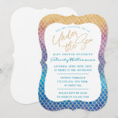 Onder het Zee Rainbow Mermaid Scales Baby shower Kaart (Voorkant / Achterkant)