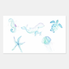 Onder het Zee Rechthoekige Sticker