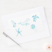 Onder het Zee Rechthoekige Sticker (Envelop)