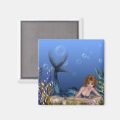Onder het Zee Redheaded Mermaid Magnet (Voorkant / Achterkant)