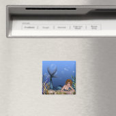 Onder het Zee Redheaded Mermaid Magnet (Insitu (Vaatwasser))