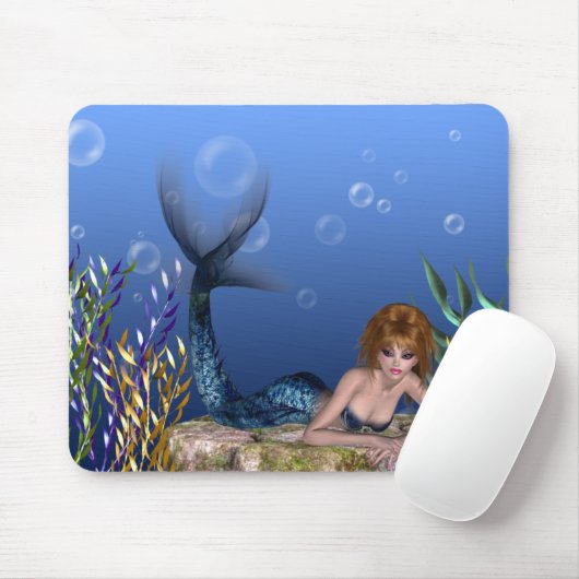 Onder het Zee Redkopmermaid Mousepad Muismat (Met muis)