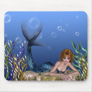 Onder het Zee Redkopmermaid Mousepad Muismat