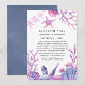 Onder het Zee Reduced Wedding Guest List Aankondiging (Voorkant / Achterkant)