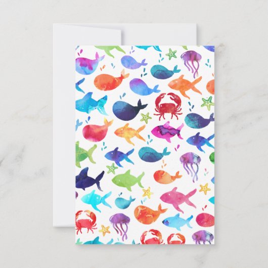 Onder het Zee regenboogvis dank je Bedankkaart (Achterkant)