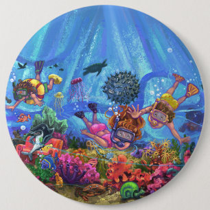 Onder het Zee Ronde Button 6,0 Cm