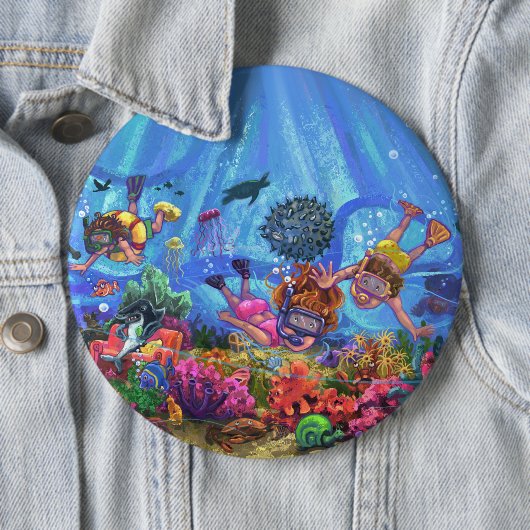 Onder het Zee Ronde Button 6,0 Cm (In situ)