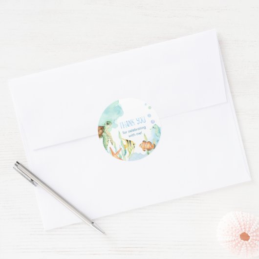Onder het Zee Ronde Sticker (Envelop)