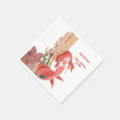 Onder het Zee Rood Zeemeermin Coral Reef Birthday Servet (Hoek)