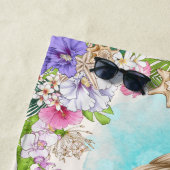 Onder het Zee Roze en Paarse Zeemeermin (Blonde) Strandlaken (In situ)