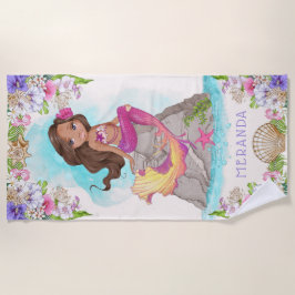 Onder het Zee Roze en Paarse Zeemeermin (Donkere h Strandlaken