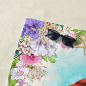 Onder het Zee Roze en Paarse Zeemeermin (Red Hair) Strandlaken (In situ)