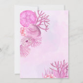 Onder het Zee Roze Fotomeisje 1e Verjaardagsfeest Kaart (Achterkant)