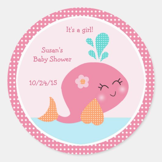 Onder het Zee/Roze groothandelaars/Cupcake-contact Ronde Sticker (Voorkant)