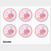 Onder het Zee/Roze groothandelaars/Cupcake-contact Ronde Sticker (Vel)