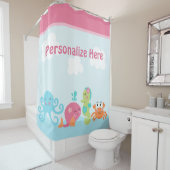 Onder het Zee roze Kind-gordijn Douchegordijn (In situ)