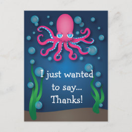 Onder het Zee Roze Octopus Dank U Briefkaart