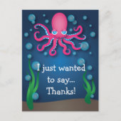 Onder het Zee Roze Octopus Dank U Briefkaart (Voorkant)