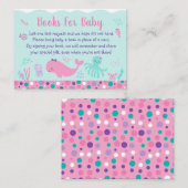 Onder het Zee Roze Paars Baby shower Book Request Informatiekaartje (Voorkant / Achterkant)