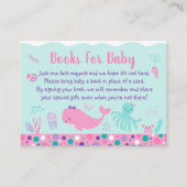 Onder het Zee Roze Paars Baby shower Book Request Informatiekaartje (Voorkant)