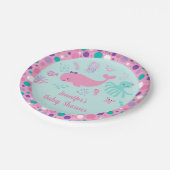 Onder het Zee Roze Paars Nautisch Baby shower Papieren Bordje (Gekanteld)