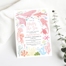 Onder het Zee Roze Zee Dieren Baby shower