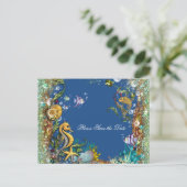 Onder het Zee Save the Date Aankondigingskaart (Staand voorkant)