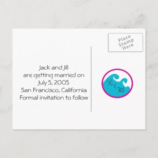 Onder het Zee Save the Date Aankondigingskaart (Achterkant)