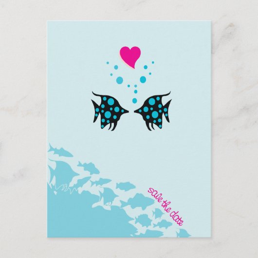 Onder het Zee Save the Date Aankondigingskaart (Voorkant)