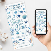 Onder het Zee Save The Date Bladwijzer Photo Kaart