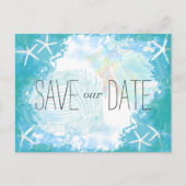 Onder het Zee Save the Date Tropical Wedding Aankondigingskaart (Voorkant)