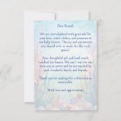 Onder het zee schattig schildpad aqua blauw baby s bedankkaart (Achterkant)