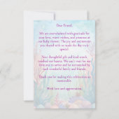 Onder het zee schattig schildpad roze paarse baby  bedankkaart (Achterkant)