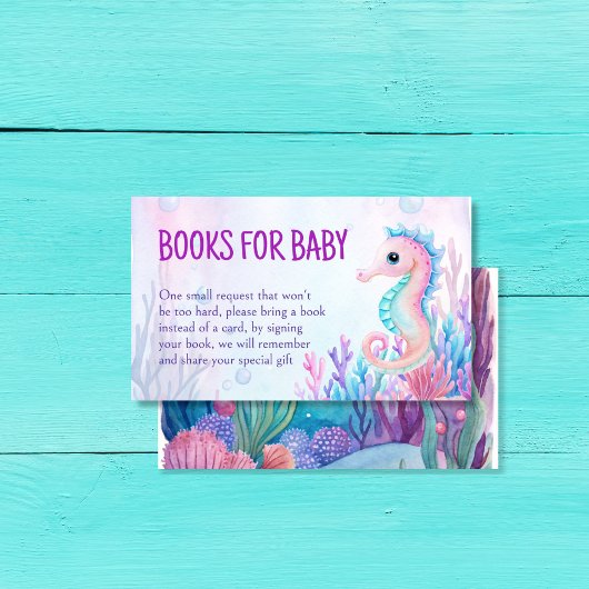 Onder het zee schattig zeepaardje paarse boek aanv informatiekaartje