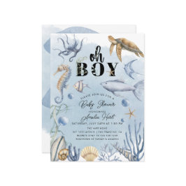 Onder het Zee Schattige Baby shower Kaart