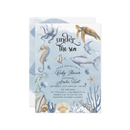 Onder het Zee Schattige Baby shower Kaart