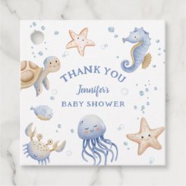 Onder het Zee! Schattige Blue Boy Baby shower Bedankjes Labels