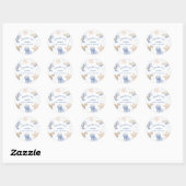 Onder het Zee! Schattige Blue Boy Baby shower Ronde Sticker (Vel)