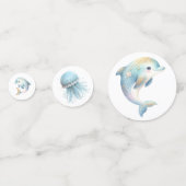 Onder het Zee Schattige Dolfijnen Zeesterren Bubbl Confetti (Voorkanten)