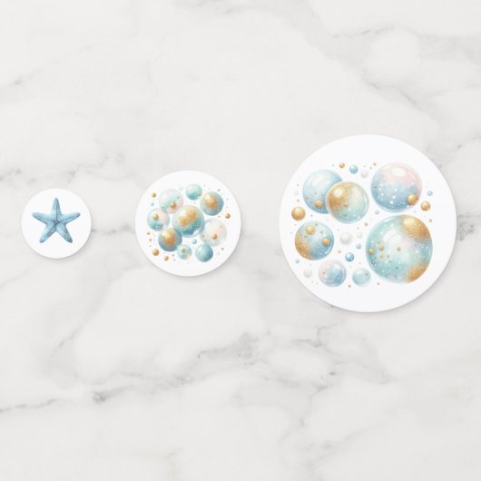 Onder het Zee Schattige Dolfijnen Zeesterren Bubbl Confetti (Achterkanten)