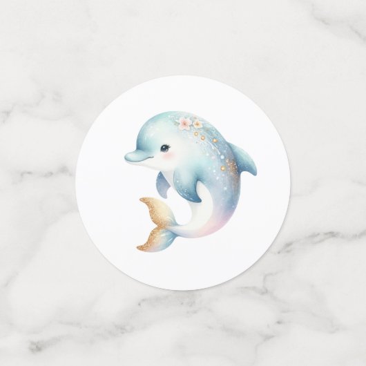 Onder het Zee Schattige Dolfijnen Zeesterren Bubbl Confetti (Kleine voorkant)