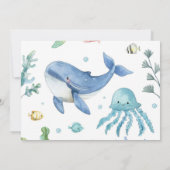 Onder het Zee Schattige Ocean Animals Birthday Pho Bedankkaart (Achterkant)