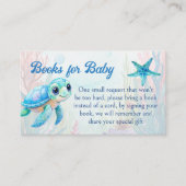 Onder het zee schattige schildpad aqua blauw boek  informatiekaartje (Voorkant)