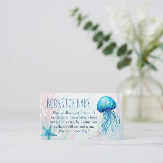 Onder het zee schattige schildpad aqua blauw boek informatiekaartje (Staand voorkant)