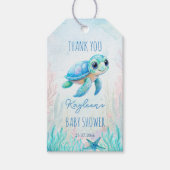 Onder het zee schattige schildpad aqua blauw gunst cadeaulabel (Voorkant)