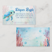 Onder het zee schattige schildpad aqua blue luier  informatiekaartje (Voorkant / Achterkant)