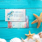 Onder het zee schattige schildpad aqua blue luier  informatiekaartje
