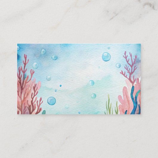 Onder het zee schattige schildpad aqua blue luier  informatiekaartje (Achterkant)