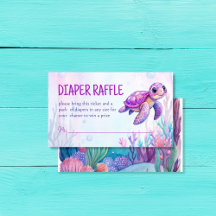 Onder het zee schattige schildpad paarse luier lot